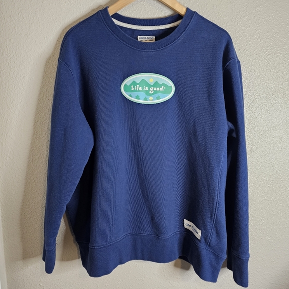 Life Is Good Tops - Life Is Good | Mountainside Oval Simply True Fleece Pullover Crewneck Sweatshirt